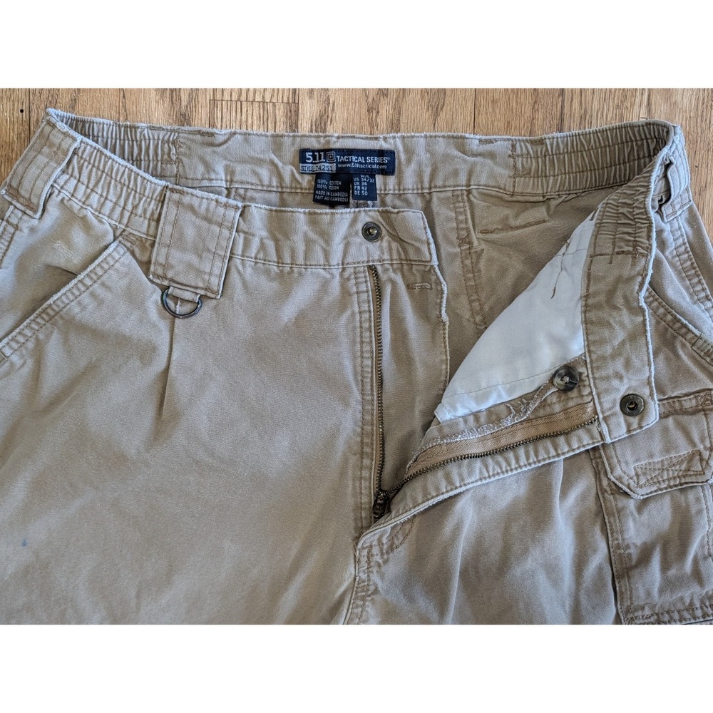 5.11 Tactical Series 74251 Men's Size 34/32 Dark Khaki Cargo Work Utility Pants - Picture 7 of 16